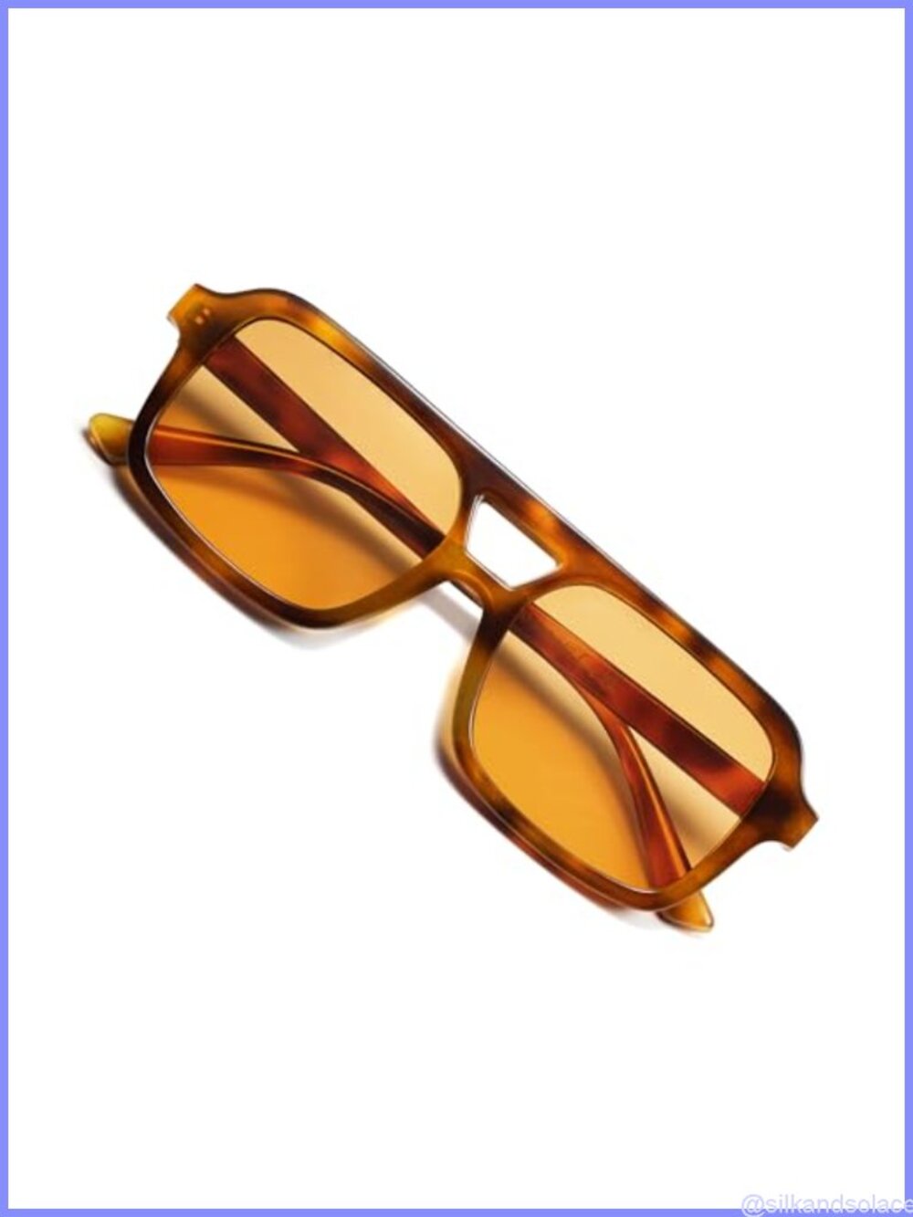 Retro 70s Square Aviator Sunglasses UV400 Full Frame Unisex